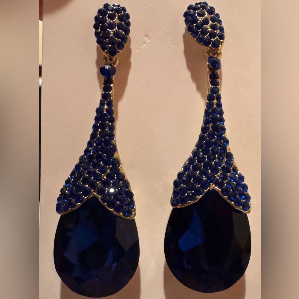 Royal blue elegant earrings